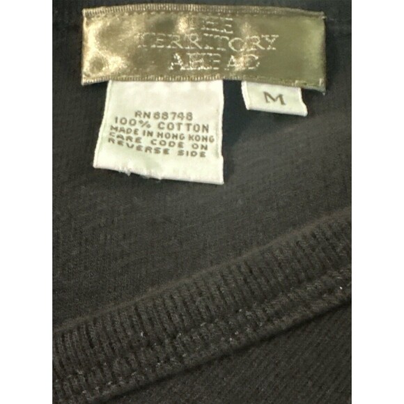 The Territory Ahead Black Button Down Knee Length Jersey Dress Size Medium - Picture 3 of 4